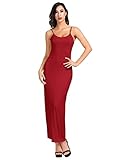 Kate Kasin Women Long Full Slip Modal Nightgown Tank Cami Fit Dress Wine M
