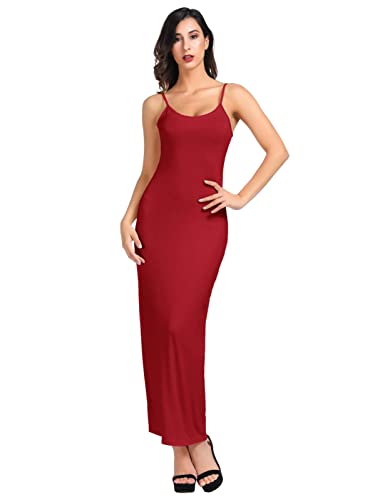 Kate Kasin Women Long Maxi Chemise Nightgown Full Slips Under Dress Wine Xl #TOP14