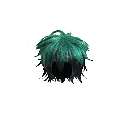 ZB My Hero Academia Izuku Midoriya Cosplay Full Wigs Short Green Black Hai, Large
