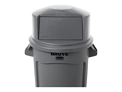 Image of Rubbermaid Commercial Products Heavy-Duty BRUTE Dome Swing Top Door Lid Plastic Gray Compatible with the 32-Gallon Waste /Utility Containers