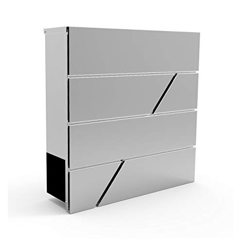 Preisvergleich Produktbild BRIEFKASTEN EDELSTAHL DESIGN POSTKASTEN ZEITUNGSFACH -ROLLE WAND MAILBOX 400001