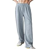 [Manatsulife] ロングパンツ メンズ ジャージ 下 トレーニングウェア ストレッチ 速乾性 通気 ワイドパンツ ジム 筋トレ 軽量 スポーツ K106 (JP, アルファベット, L, グレー)