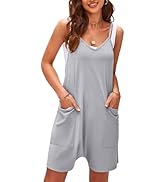 AGSWQ Womens Overalls Shorts Casual Rompers Loose Sleeveless Adjustable Straps Summer Short Jumps...