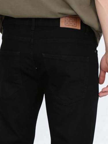 Image of Urbano Fashion Men's Straight Fit Heavy Washed Denim Jeans Stretchable