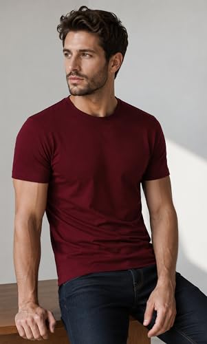Image of London Hills T Shirt For Man | Men Round Neck Tshirts | Tshirt Shirts Men | Gym T Shirts For mens Workout | T-shirts For Man Cotton Stylish Round Neck T Shirt Half Sleeve Regular Fit Solid Multicolour