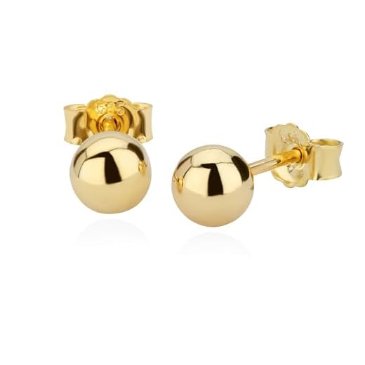 NKlaus Paar 5mm Kugel Ohrstecker 14 Karat 585 Gold gelbgold Damen Stecker Ohrringen 9063