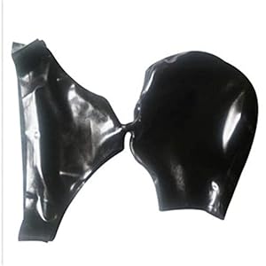 Madaenmj 100% Sm Latex Masker Rubber Fetish Compleet Erotische Beperkingen Bondage Masker – Latex Caps + Slipje