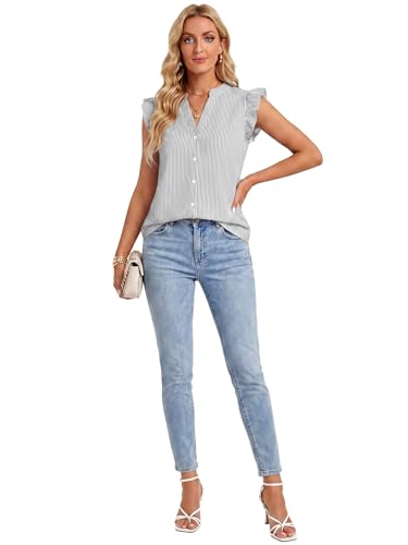 Image of Women's Dressy Striped V Neck Blouse