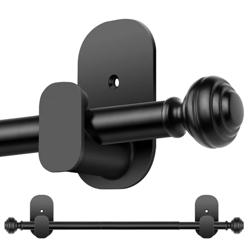 KAMANINA Curtain Rods No Drilling for Windows 32 to 86 Inches Black