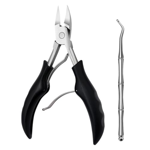 Toenail Clippers, 2 Pcs Ingrown Toenail Tools Kit, Black,Blue,Red(Optional) Ingrown Toenail Removal Kit Nail Trimmer with stainless steel ingrown toenail tools kit eagle beak