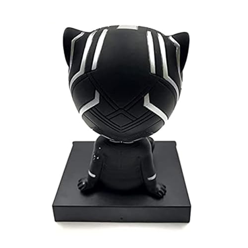 Image of Super Hero Action Figure Limited Edition Bobblehead with Mobile Holder for Car Dashboard, Office Desk & Study Table (Black Panther)