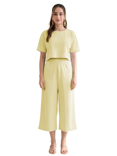 Image of Leriya Fashion Co-ord Set for Women Stylish - Trendy Korean Summer Travel Outfit | Lightweight Two Piece Dress for Beach & Holiday Look | Casual Style Textured Dress for Woman