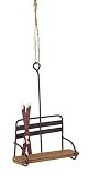 Melrose Ski Chair Lift Ornament, Wood, Metal, 5.25 Inches Height, Christmas Tree Ornament, Home Deco