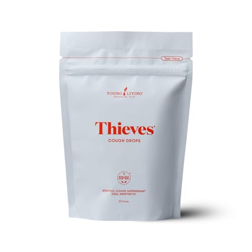 Young Living Thieves Essential Oil Infused Cough Drops | 30 Drops | Soothe Throat & Refresh Breath | Natural Blend of Essential Oils