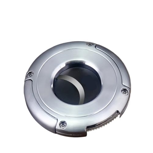 JDIME Lyxig rund cigarrskärare dubbelkantad rostfritt stål 62 ringmätare sax stansare skärkniv presentförpackning (silver)