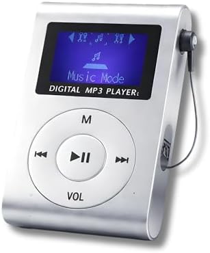 Drumstone Mini MP3 Music Player with LCD Display, Portable Digital Audio Player Supports Up to 64GB Memory Card, Compact Design for Sports, Travel & Everyday Listening – Silver