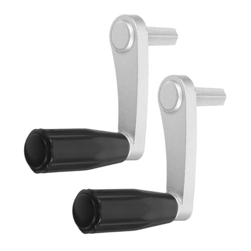 ULTECHNOVO Manivela Metálica para Perchero de Ropa, Mango Pequeño Plateado, 2 Piezas, Accesorio para Sistema Elevador de Secado en Balcón y Techo, Ajuste Manual para Lavandería Doméstica