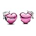 MSPOVOF Pink 2024 Graduation Heart Charms Bead for Bracelets and Necklaces 925 Sterling Silver Women's Graduation Jewelry