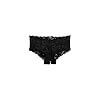 Cosabella-Womens-Never-Say-Never-Naughtie-Open-Gusset-Hotpant-Panty Cosabella Women's Never Say Never Naughtie Low Rise Hotpants, Black, S-M