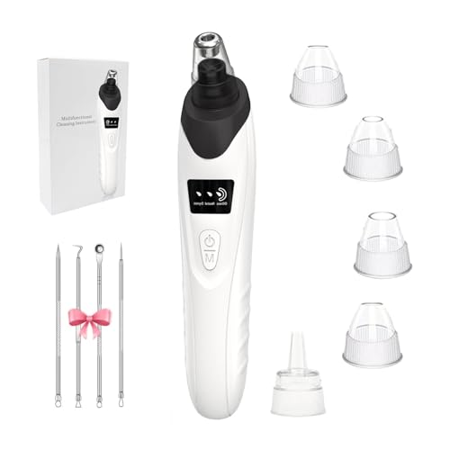 2025 Blackhead Remover Pore Vacuum,Facial Pore Cleaner-5 Suction Power,5 Probes,USB Rechargeable Blackhead Vacuum Kit Electric Acne Extractor Tool for Adult (Black)