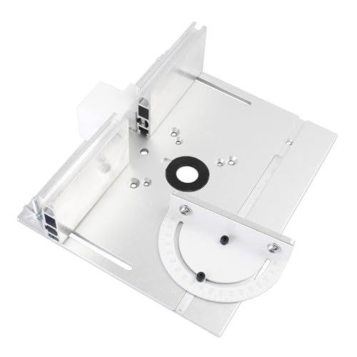 Frästisch-Einsatzplatte, Holzbearbeitungsbänke, Fräser-Klappplatte mit Gehrungslehre, Führungszaun, Schiebehalterungen