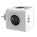 Produktbild Xisunred USB Steckdose Steckdosenwürfel, Steckdosenadapter 4 Fach mit 2 USB Stecker und 1 Steckdose Type C Port, 7 in 1 Cube Steckdosen mit Schalter, kompatibel für Büro, Zuhause, Reisen