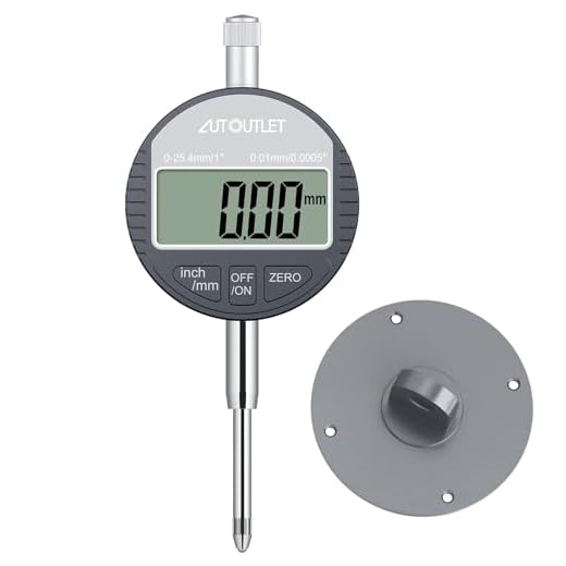 AUTOUTLET Digital urtavla indikator sond 0,01 mm/0,0005 tum räckvidd DTI-mätare urtavla testindikator 25,4 mm/1 tum högprecisionsmätning industriella indikatorer