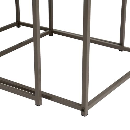 Lot de 2 tables d'appoint en métal et bois gris pour salon - 4