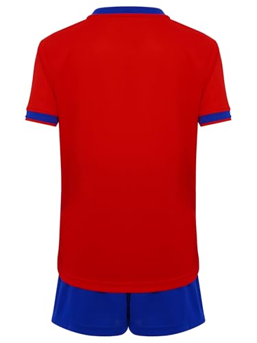 Kids Boys Sports Training Outfit Set Short-Sleeve T-Shirt with Athletic Shorts for Football4