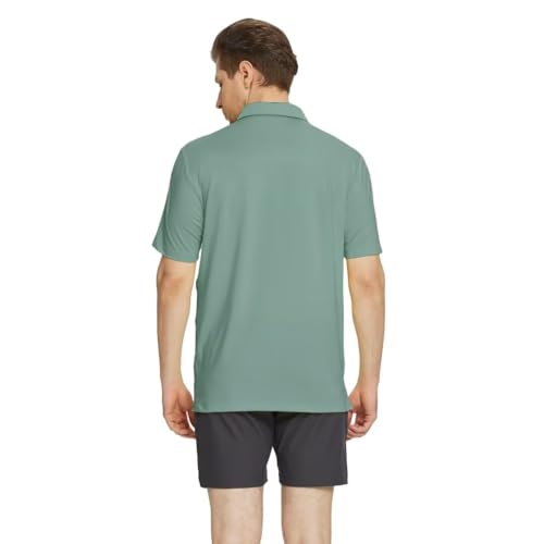 M MAELREG Camisas polo masculinas de golfe de manga curta, modelagem seca, sólida, absorção de umida