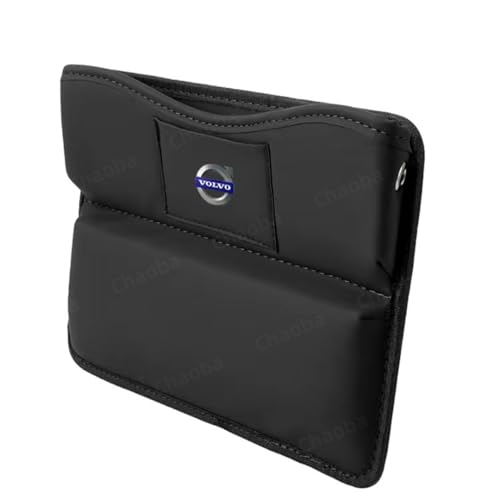 ボルボ カーシートレール 収納ケース 収納ボックス 収納ソフト 車パーツ 内蔵型コンソールボックス シートギャップ収納ボックス 専属ロゴ 挟み取り付け 丈夫で長持ちする 車用 大空間 1個 (レザー, ボルボ)