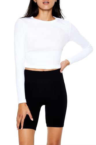 Forever 21 Cotton-Blend Crop Top White Small