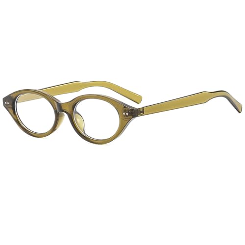 Monture de lunettes elliptiques femme vert olive style working girl chic