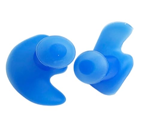 Image of James HealthPlus 1 Pair Waterproof Silicone Earplugs Soft Texture Portable Ear Plugs for Water Sports Swimming with Storage Box (Blue)