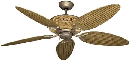 Tiki Tropical Ceiling Fan With 52 Outdoor Bamboo Style Blades In