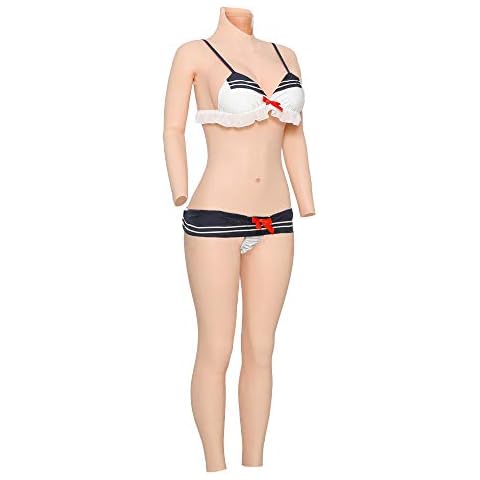 Minaky Silicone Breast Form Bodysuit Breastplate Artificial Catheter for Crossdresser Transgender Drag Queen Cosplay (Color 1-E cup) Cover