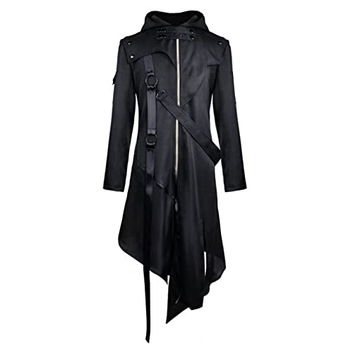 Generisch Chaqueta de forro polar para hombre con diseño de cuello alto para actividades de ocio al aire libre elegantes en climas fríos, Negro , L
