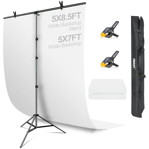 EMART White Background and T-Shape Stand Kit Cover