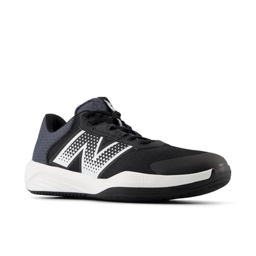 New Balance Men's 696 V6 Tennis Shoe, Black/White, 11 Wide