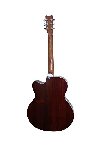 Image of Venus Full Rose Natural 6-String Cut A Way Right Hand Acoustic Semi-Electric Guitar With Bag And Free 1 Set String,2 Picks