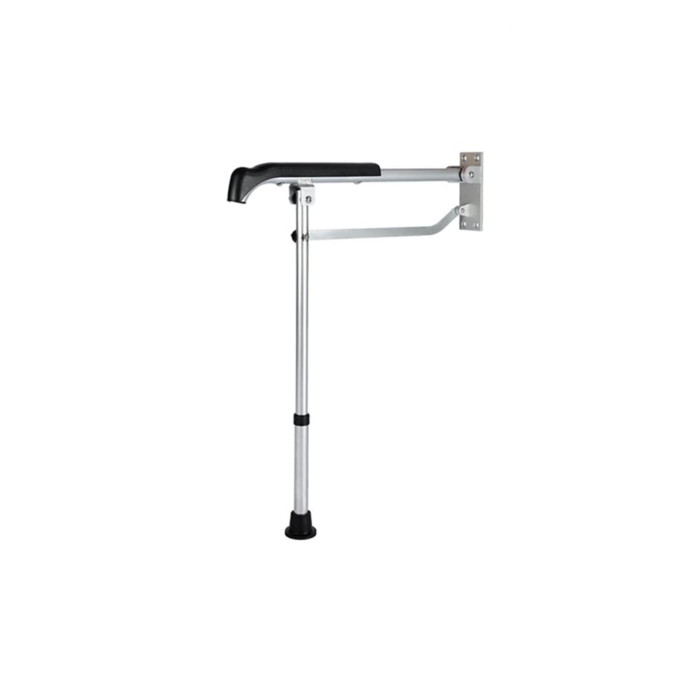 Barra De Agarre Plegable Barra De Apoyo para WC 60cm Reposabrazos con Barra De Apoyo Altura Ajustable Pasamanos De Aluminio Montado En La Pared para Ancianos Discapacitados Embarazadas