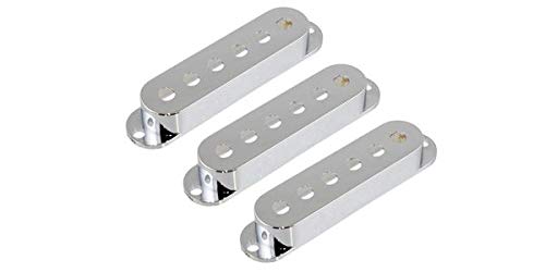 ALLPARTS (オールパーツ) シングルコイル用ピックアップカバー PC-0406-010 Set of 3 Chrome Pickup Covers for Stratocaster