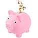 GADIEDIE Large Piggy Banks, Cute Plastic Pig Money Box, Piggy Bank for Girls and Boys, Unbreakable Plastic Coin Bank Fun Gifts for Birthday, Festival, Baby Shower (Pink)