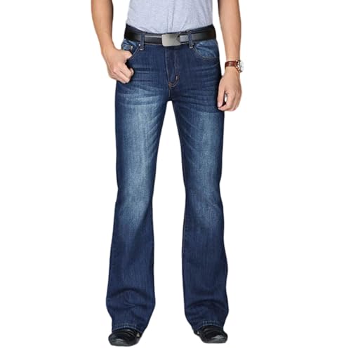 Men's Denim Boot Cut Pants Flared Flares Style Jeans Trousers Bell Bottom Casual Vintage Hippie