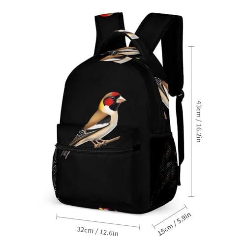 Goldfinch Cute Backpacks Set Lightweight Lunch Bag Aesthetic Pencil Cases for Travel Work2