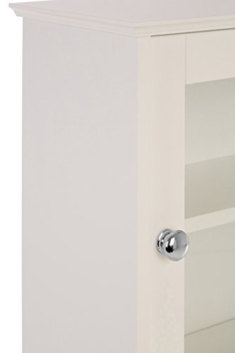 Premier Housewares Wall Cabinet with Glass Front Door and Shelf, 51 x 35 x 18 cm - White Premier Housewares Wall Cabinet with Glass Front Door and Shelf, 51 x 35 x 18 cm - White