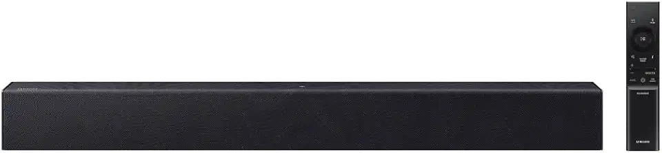 Soundbar Samsung HW-B400F, com 2.0 canais, Bluetooth, Subwoofer integrado e HDMI ARC