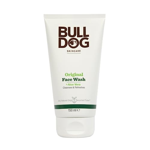 Bulldog Skincare for Men Original Face Wash, Mild and non-drying cleanser, with aloe vera, camelina oil and green tea, 150mL