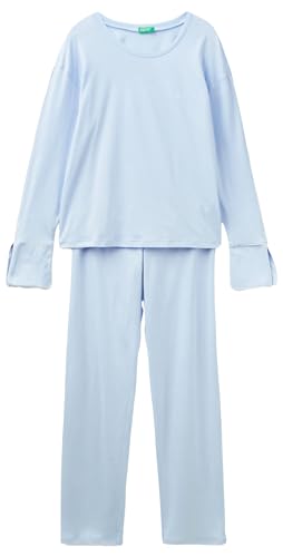 United Colors of Benetton Pig(Maglia+Pant) 3Y5E3P02P Set di Pigiama, Celeste 2K3, L Donna