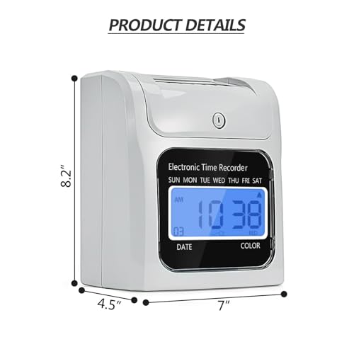 Image of TooCust Time Clock Bundle with 400 Time Cards, 4 Ink Ribbons, 2 Ten-Slot Time Card Racks, & 2 Security Keys, Auto-Align Time Clocks for Employees Small Business